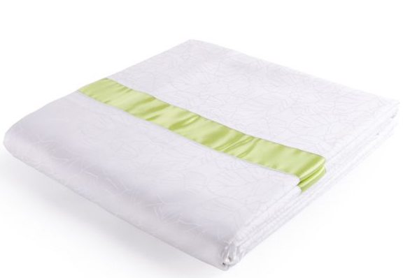 貢緞被套、雙排豎向布帶